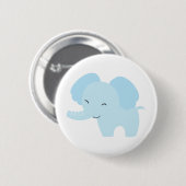 Badge Rond 5 Cm Éléphant bleu (Devant & derrière)