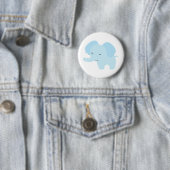 Badge Rond 5 Cm Éléphant bleu (En situation)