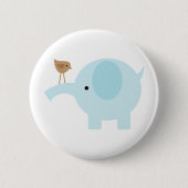 Badge Rond 5 Cm Éléphant bleu (Devant)