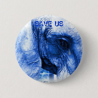 Badge Rond 5 Cm éléphant bleu - NOUS SAUVER