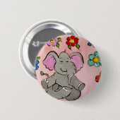 Badge Rond 5 Cm Éléphant dans la méditation (Devant & derrière)