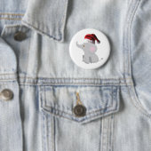 Badge Rond 5 Cm Eléphant de Noël (En situation)