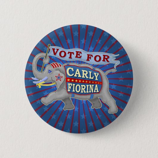 Badge Rond 5 Cm Éléphant de président 2016 républicain de Carly (Devant)