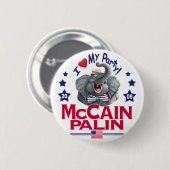 Badge Rond 5 Cm Éléphant de républicain de McCain Palin (Devant & derrière)
