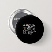 Badge Rond 5 Cm Éléphant de sensibilisation à l'autisme Acceptatio (Devant & derrière)