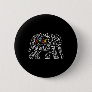 Badge Rond 5 Cm Éléphant de sensibilisation à l'autisme Cadeau d'a