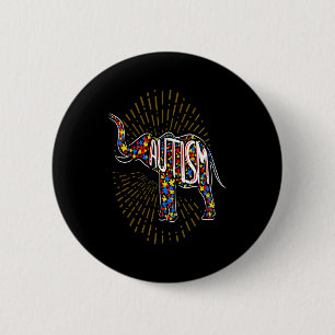 Badge Rond 5 Cm Éléphant de sensibilisation à l'autisme Garçons En