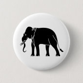Badge Rond 5 Cm Éléphant de Siamese (Devant)