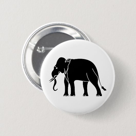 Badge Rond 5 Cm Éléphant de Siamese (Devant & derrière)