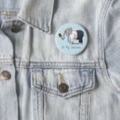 Badge Rond 5 Cm Éléphant en amour Saint-Valentin (En situation)