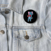 Badge Rond 5 Cm Elephant fait la boîte (En situation)