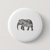 Badge Rond 5 Cm éléphant géométrique, gris évêque (Devant)