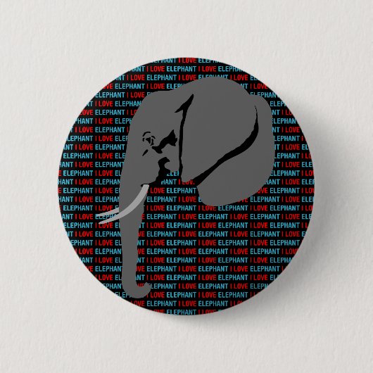 Badge Rond 5 Cm Eléphant gris (Devant)