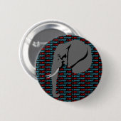 Badge Rond 5 Cm Eléphant gris (Devant & derrière)