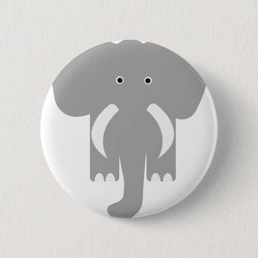 Badge Rond 5 Cm éléphant gris (Devant)