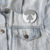 Badge Rond 5 Cm éléphant gris (En situation)