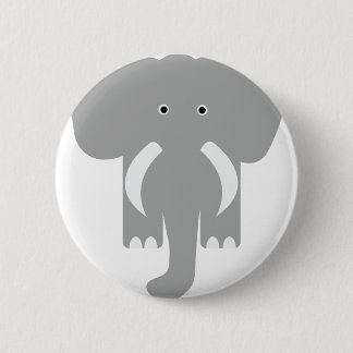 Badge Rond 5 Cm éléphant gris