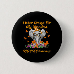 Badge Rond 5 Cm Elephant Je Porte Orange Pour Ma Grand-Mère Crps R