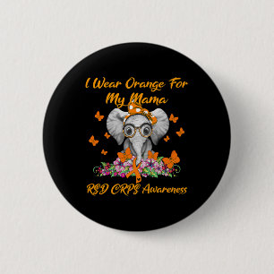 Badge Rond 5 Cm Éléphant Je Porte Orange Pour Ma Maman Rsd Crps Se