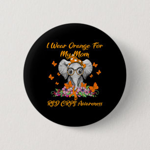 Badge Rond 5 Cm Elephant Je Porte Orange Pour Ma Mère RSD CRPS