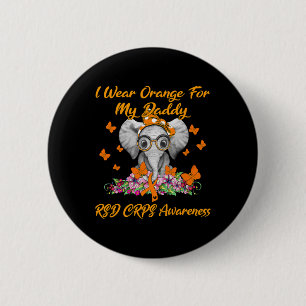 Badge Rond 5 Cm Elephant Je Porte Orange Pour Mon Papa RSD CRPS Aw