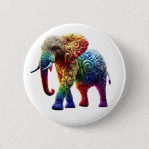 Badge Rond 5 Cm Eléphant mignon