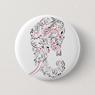 Badge Rond 5 Cm éléphant orné