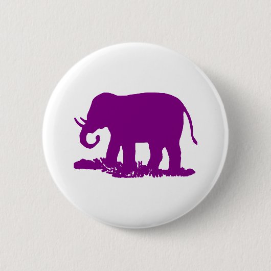 Badge Rond 5 Cm Eléphant pourpre (Devant)