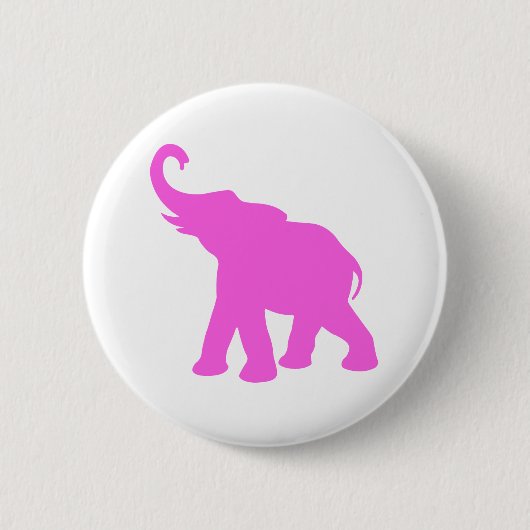 Badge Rond 5 Cm Éléphant rose (Devant)