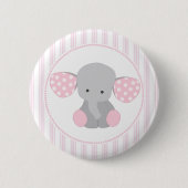 Badge Rond 5 Cm Éléphant rose de beau bébé (Devant)