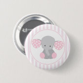 Badge Rond 5 Cm Éléphant rose de beau bébé (Devant & derrière)