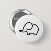 Badge Rond 5 Cm Eléphant Stylisé (Devant & derrière)