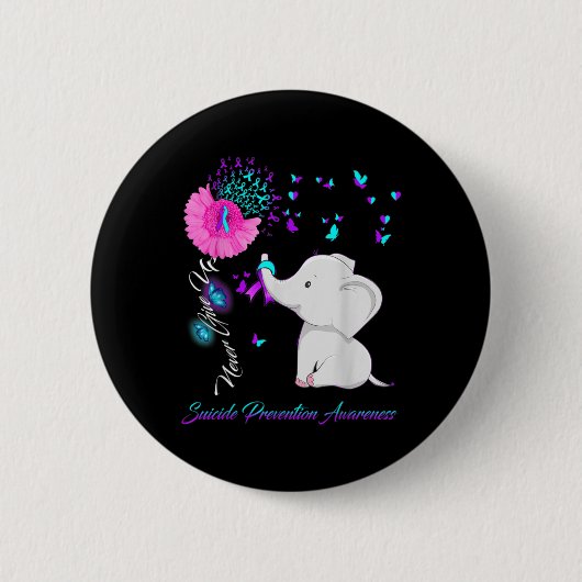 Badge Rond 5 Cm Elephant Suicide Prevention Awareness Ribbon Gif (Devant)