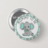 Badge Rond 5 Cm Elephant Thème Maman être Baby shower (Devant & derrière)