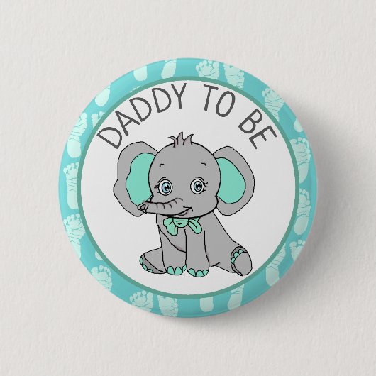 Badge Rond 5 Cm Elephant Theme Papa doit être Baby shower (Devant)