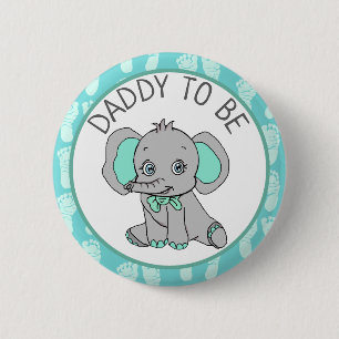 Badge Rond 5 Cm Elephant Theme Papa doit être Baby shower