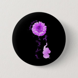 Badge Rond 5 Cm Elephant Tournesol Foi Espoir Combattre Amour Épil