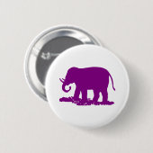 Badge Rond 5 Cm Éléphant Violet (Devant & derrière)
