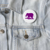 Badge Rond 5 Cm Éléphant Violet (En situation)