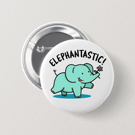 Badge Rond 5 Cm Elephantastic Funny Fantastic Elephant Pun (Devant & derrière)
