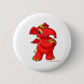 Badge Rond 5 Cm Elephante rouge joyeux (Devant)