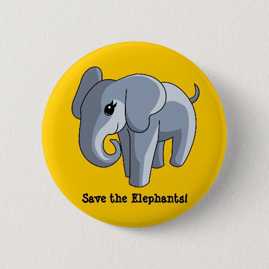 Badge Rond 5 Cm Éléphants (Devant)