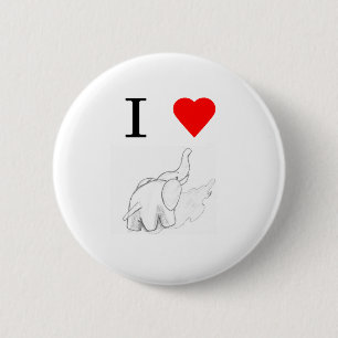 Badge Rond 5 Cm Éléphants du coeur I