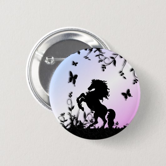 Badge Rond 5 Cm Élevage de l'étalon noir (Devant & derrière)