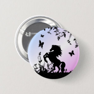 Badge Rond 5 Cm Élevage de l'étalon noir