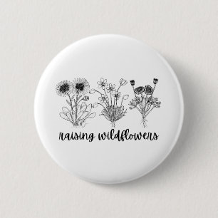 Badge Rond 5 Cm Élever des fleurs sauvages