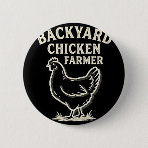 Badge Rond 5 Cm éleveur de poulets de basse-cour _1