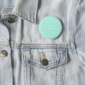 Badge Rond 5 Cm Elevez votre look avec un Chevron Blanc Vert Mint (En situation)