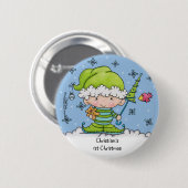 Badge Rond 5 Cm Elf bébé - Personnalisé ! st Noël (Devant & derrière)