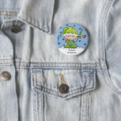 Badge Rond 5 Cm Elf bébé - Personnalisé ! st Noël (En situation)